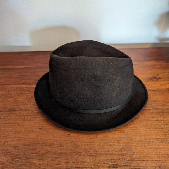 Vintage John B. Stetson Whippet Hat Small Black Felt - Picture 2 of 7